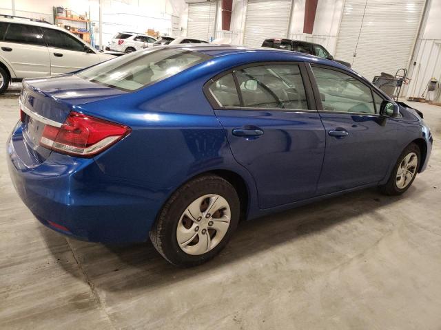 19XFB2F57DE056243 - 2013 HONDA CIVIC LX BLUE photo 3