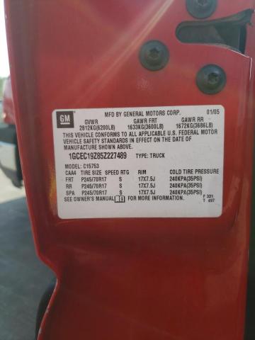 1GCEC19Z85Z227489 - 2005 CHEVROLET SILVERADO C1500 Qırmızı foto 12