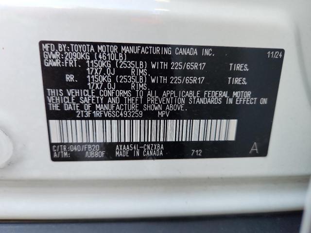 2T3F1RFV6SC493259 - 2025 TOYOTA RAV4 LE WHITE photo 13