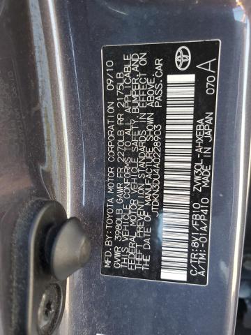 JTDKN3DU4A0228903 - 2010 TOYOTA PRIUS Gris foto 12
