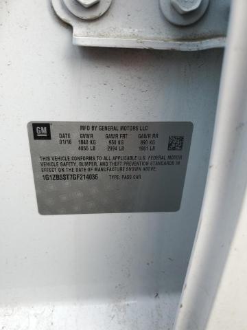 1G1ZB5ST7GF214036 - 2016 CHEVROLET MALIBU LS 白色 照片 12