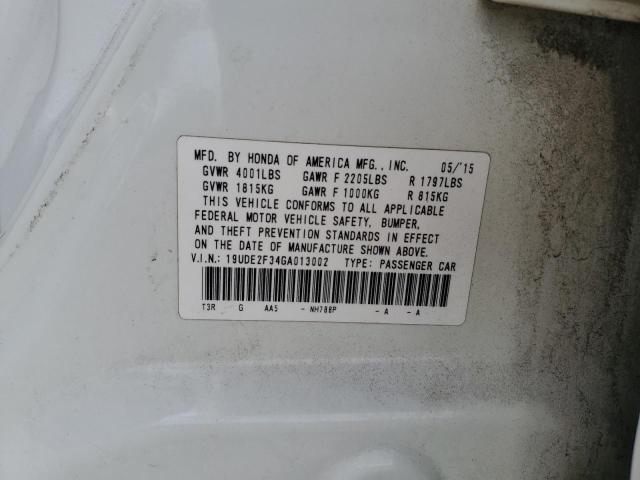 19UDE2F34GA013002 - 2016 ACURA ILX BASE WATCH PLUS WHITE photo 12