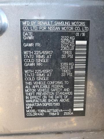 KNMAT2MV3GP657583 - 2016 NISSAN ROGUE S رمادي صورة 13