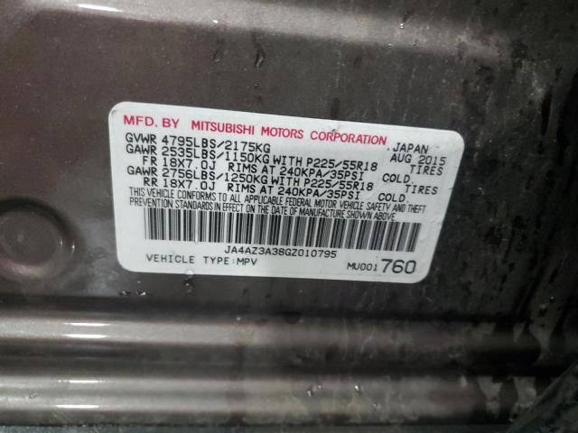 JA4AZ3A38GZ010795 - 2016 MITSUBISHI OUTLANDER SE ყავისფერი ფოტო 13