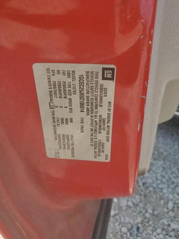 1GCEC29J69Z106014 - 2009 CHEVROLET SILVERADO C1500 LT წითელი ფოტო 12