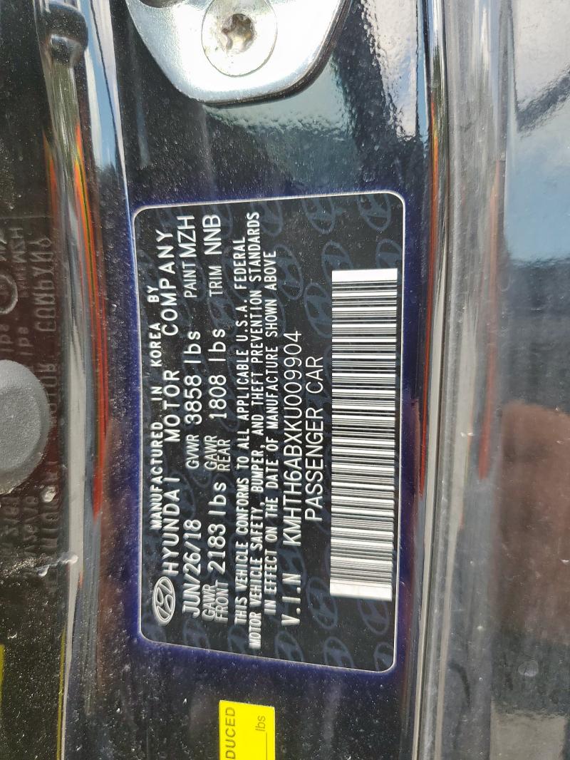 KMHTH6ABXKU009904 - 2019 HYUNDAI VELOSTER TURBO Czarny zdjęcie 12