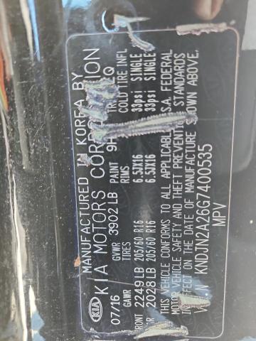 KNDJN2A26G7400535 - 2016 KIA SOUL შავი ფოტო 13