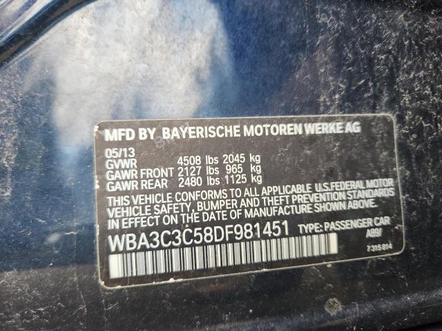 WBA3C3C58DF981451 - 2013 BMW 320 I XDRIVE BLUE photo 12