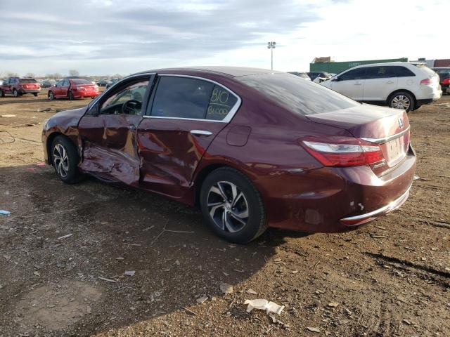 1HGCR2F38HA297753 - 2017 HONDA ACCORD LX MAROON photo 2