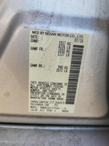 1N4AL3AP5GC273605 - 2016 NISSAN ALTIMA 2.5 银色 照片 12