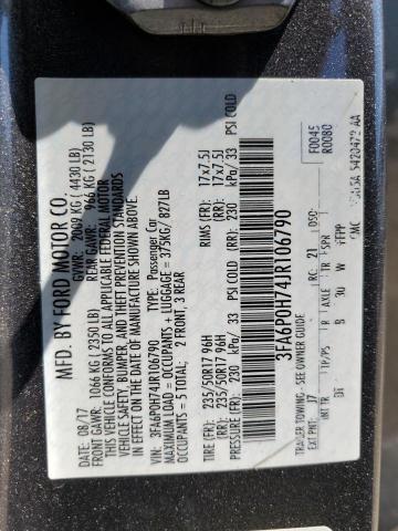 3FA6P0H74JR106790 - 2018 FORD FUSION SE Графитовый фото 13