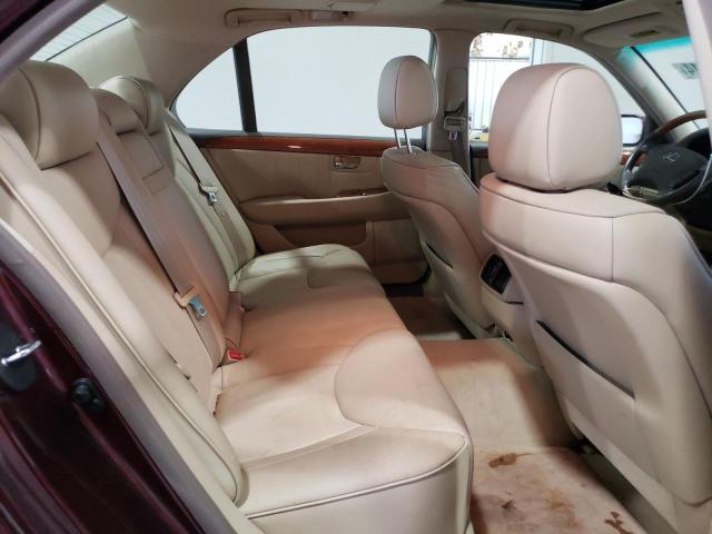 JTHBN36F555026674 - 2005 LEXUS LS 430 MAROON photo 10