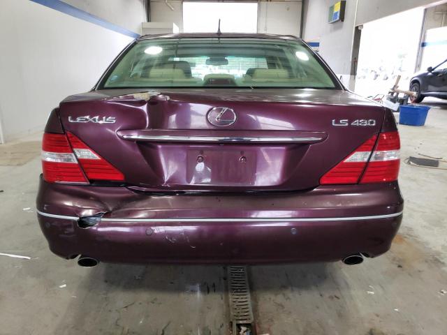 JTHBN36F555026674 - 2005 LEXUS LS 430 MAROON photo 6