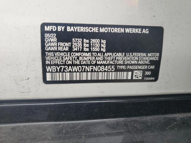 WBY73AW07NFN08455 - 2022 BMW I4 EDRIVE 40 WHITE photo 12