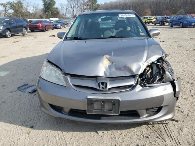 1HGES26725L011587 - 2005 HONDA CIVIC EX SILVER photo 5