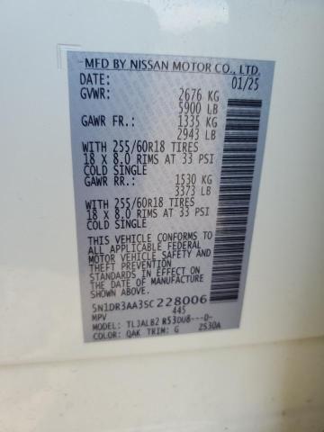 5N1DR3AA3SC228006 - 2025 NISSAN PATHFINDER S 白色 照片 14