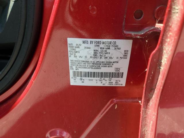 2LMDU88C87BJ22553 - 2007 LINCOLN MKX ბურგუნდია ფოტო 12