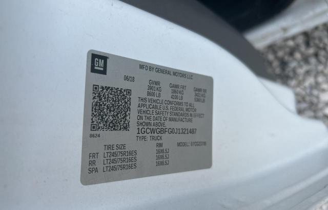 1GCWGBFG0J1321487 - 2018 CHEVROLET EXPRESS G2 白色 照片 10