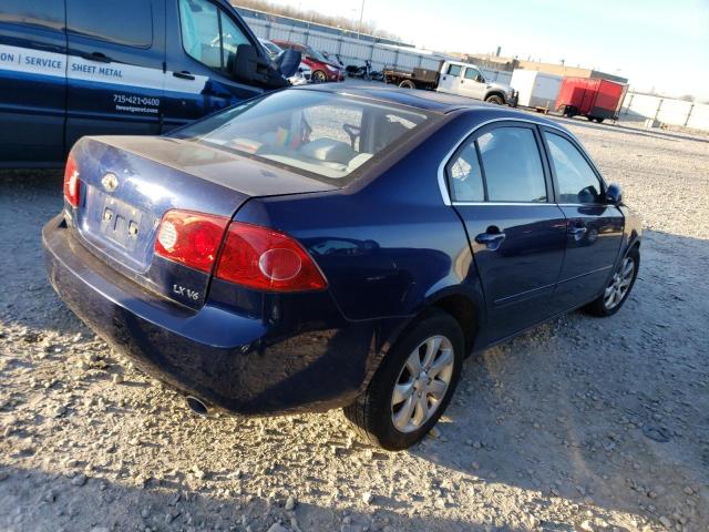 KNAGE124285242354 - 2008 KIA OPTIMA LX BLUE photo 3