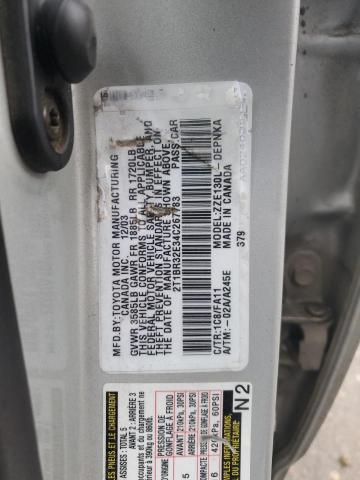 2T1BR32E34C267783 - 2004 TOYOTA COROLLA CE SILVER photo 12