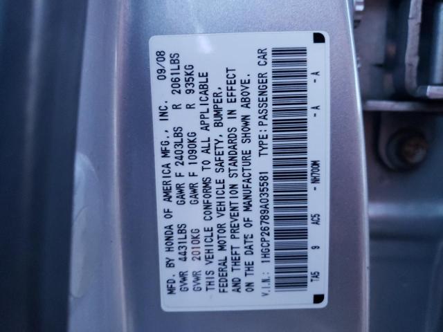 1HGCP26789A035581 - 2009 HONDA ACCORD EX SILVER photo 13