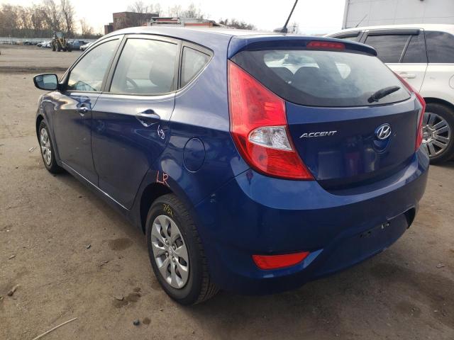 KMHCT5AEXFU232677 - 2015 HYUNDAI ACCENT GS BLUE photo 2