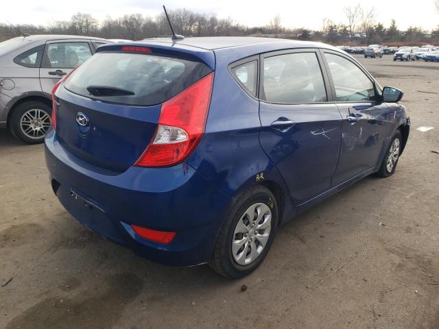 KMHCT5AEXFU232677 - 2015 HYUNDAI ACCENT GS BLUE photo 3