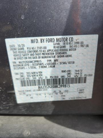 MAJ3S2GE0MC399815 - 2021 FORD ECOSPORT SE Boz foto 13