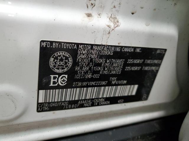 2T3R1RFVXMC223967 - 2021 TOYOTA RAV4 XLE WHITE photo 14