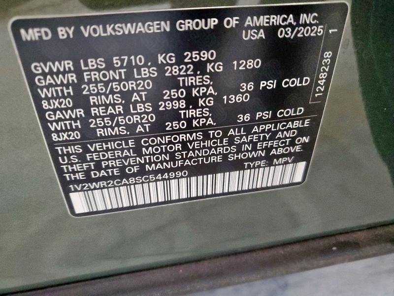 1V2WR2CA8SC544990 - 2025 VOLKSWAGEN ATLAS SE Vert photo 13