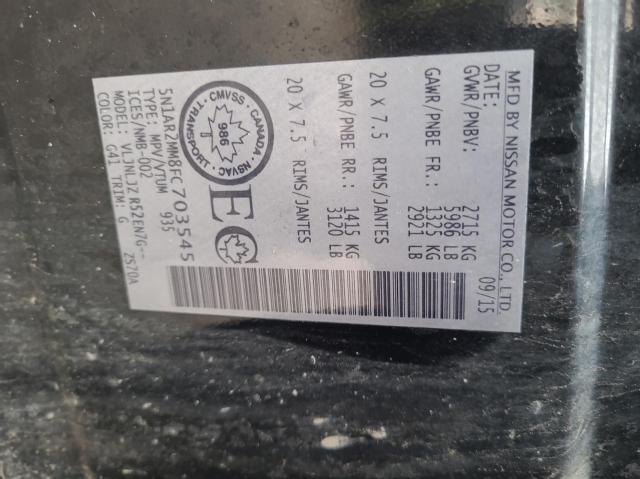 5N1AR2MM8FC703545 - 2015 NISSAN PATHFINDER S 黑色 照片 10