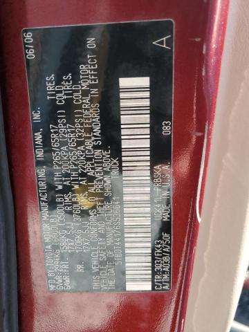 5TBDT44176S536641 - 2006 TOYOTA TUNDRA DOUBLE CAB SR5 RED photo 12