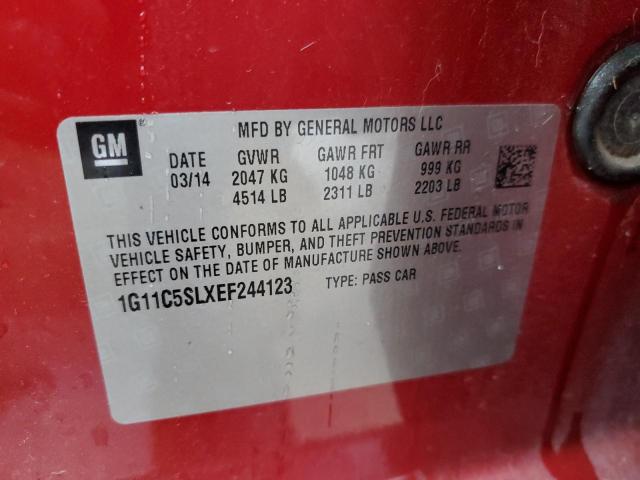 1G11C5SLXEF244123 - 2014 CHEVROLET MALIBU 1LT 栗色 照片 12