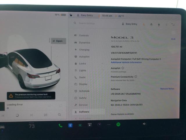 5YJ3E1EA2MF029741 - 2021 TESLA MODEL 3 WHITE photo 9