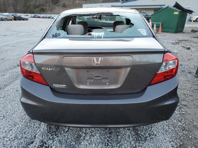 2HGFB2F55CH580141 - 2012 HONDA CIVIC LX GRAY photo 6