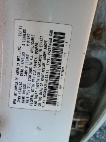 1HGCR2F39DA135740 - 2013 HONDA ACCORD LX 白色 照片 12