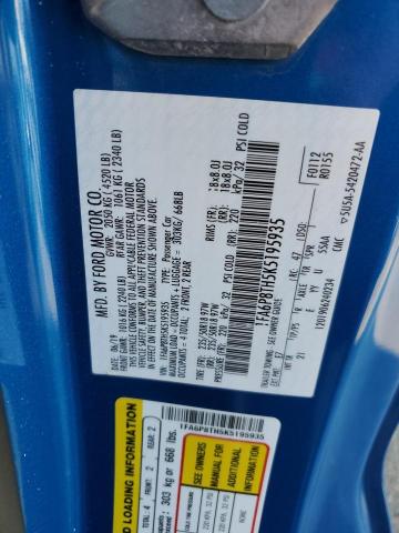 1FA6P8TH5K5195935 - 2019 FORD MUSTANG ლურჯი ფოტო 12