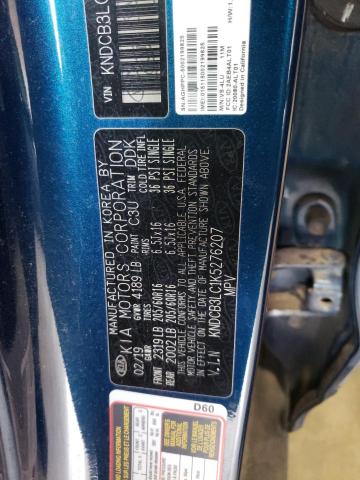 KNDCB3LC1K5276207 - 2019 KIA NIRO FE BLUE photo 12