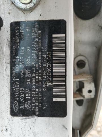 KMHCT4AE0DU534115 - 2013 HYUNDAI ACCENT GLS WHITE photo 12
