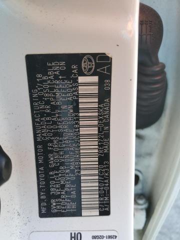 2T1BURHE5JC048313 - 2018 TOYOTA COROLLA L Ақ фото 13