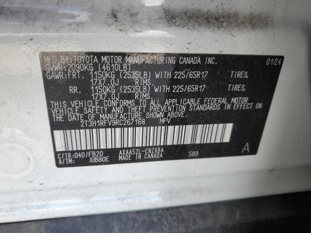 2T3H1RFV9RC267168 - 2024 TOYOTA RAV4 LE WHITE photo 13