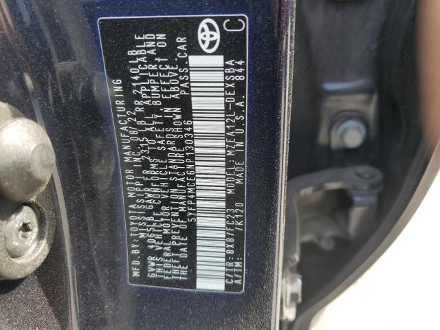 5YFP4MCE6NP130346 - 2022 TOYOTA COROLLA SE 蓝色 照片 12