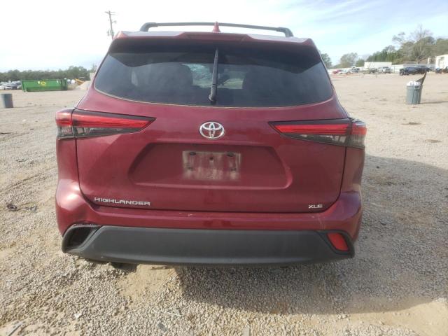 5TDGZRAH0MS531487 - 2021 TOYOTA HIGHLANDER XLE BURGUNDY photo 6