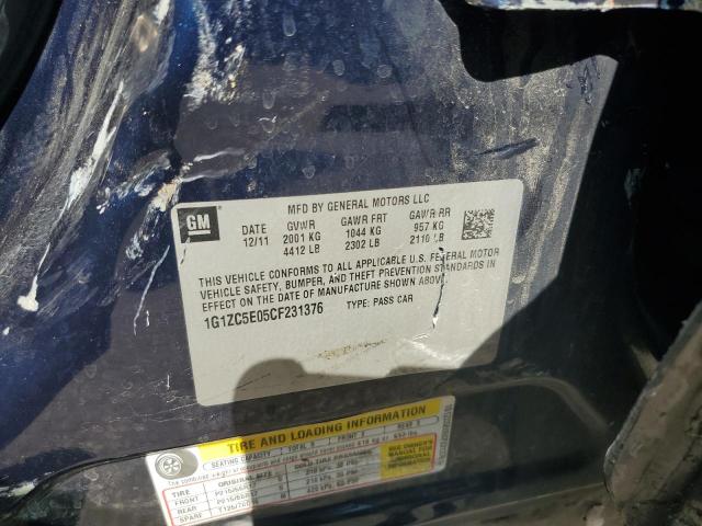 1G1ZC5E05CF231376 - 2012 CHEVROLET MALIBU 1LT BLUE photo 12