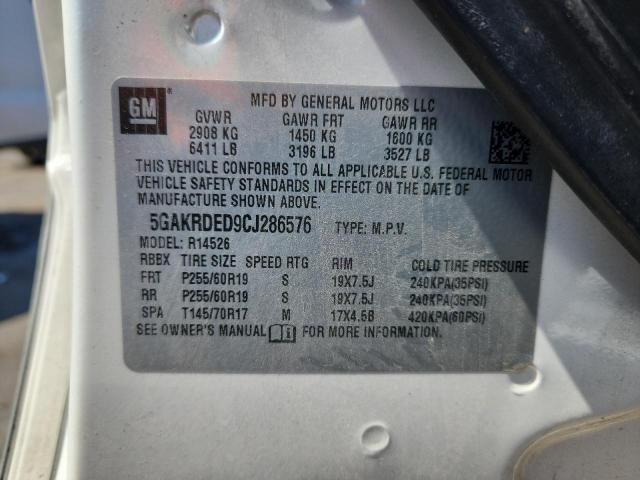 5GAKRDED9CJ286576 - 2012 BUICK ENCLAVE Սպիտակ լուսանկար 13