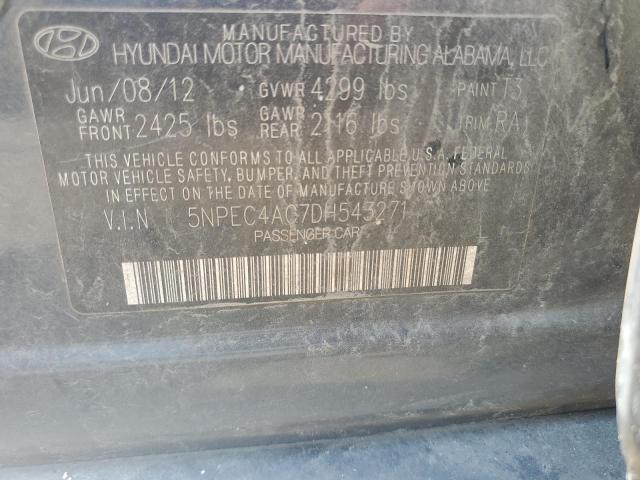 5NPEC4AC7DH543271 - 2013 HYUNDAI SONATA SE Көк фото 12