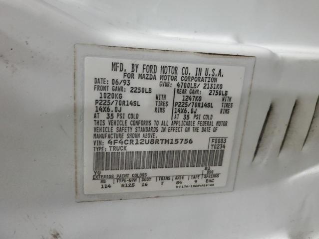 4F4CR12U8RTM15756 - 1994 MAZDA B3000 WHITE photo 12