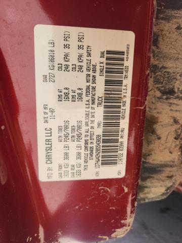 1D7HW42N28S543020 - 2008 DODGE DAKOTA SLT RED photo 12