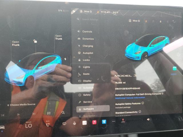 5YJ3E1EA1PF458440 - 2023 TESLA MODEL 3 白色 照片 9