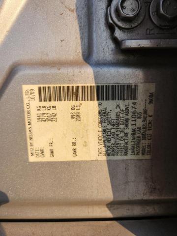 1N4AL2AP8AC110674 - 2010 NISSAN ALTIMA BASE 银色 照片 13